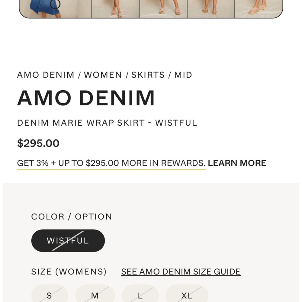 AMO Denim Marie Wrap Skirt - Wistful Blue - New without tags - Picture 10 of 11